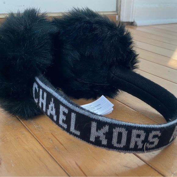 Michael Kors Black Furry Earmuffs - Picture 3 of 5